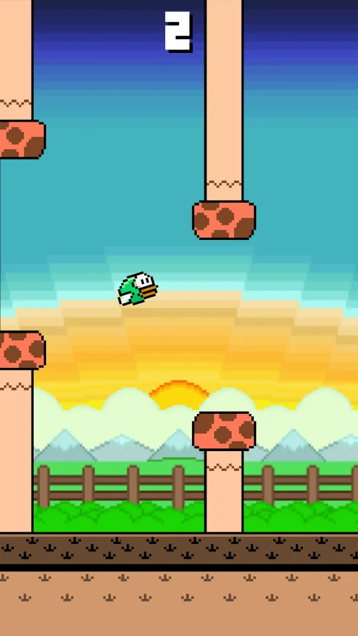 Loopy Bird retro mode start screen